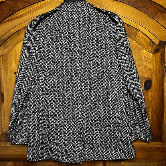 RAG & BONE Ames Linton Blazer Jacket Black White Herringbone Tweed Size 12 EUC - Picture 7 of 16